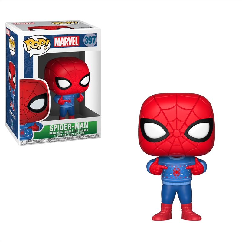 SpiderMan - SpiderMan w/Ugly Sweater Pop!/Product Detail/Movies