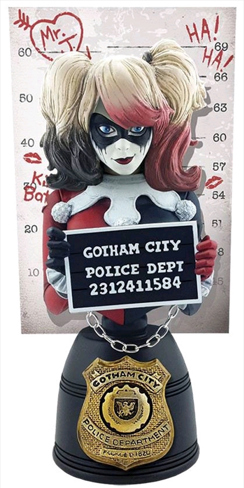 Batman - Harley Quinn Mugshot Bust (Red & Black)/Product Detail/Busts