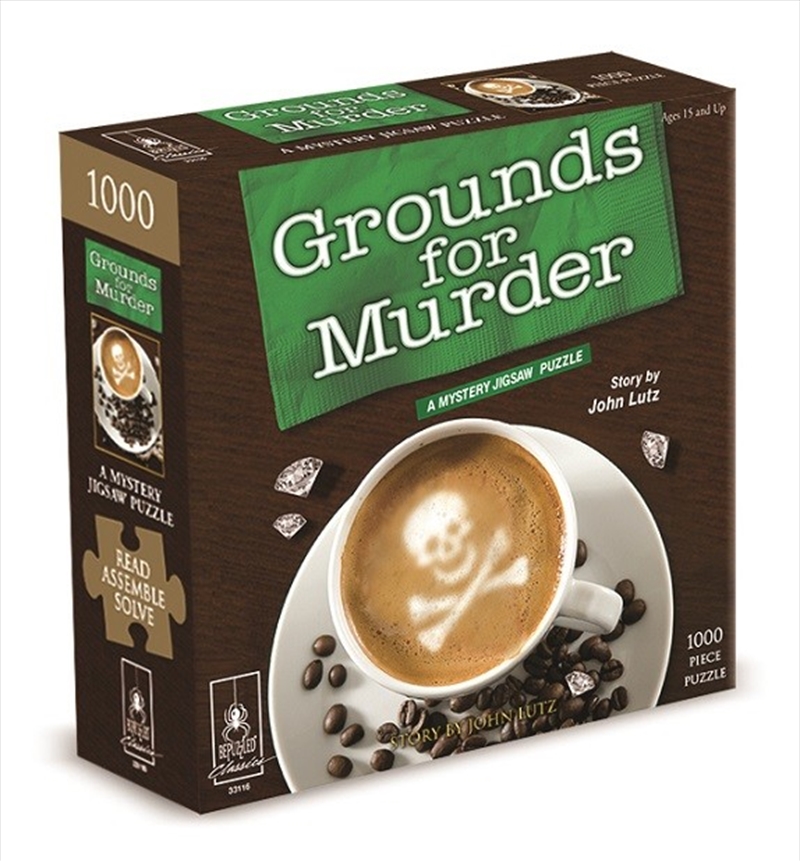 Grounds for Murder Classic Mystery Jigsaw Puzzle 8 x 8"/Product Detail/Art and Icons