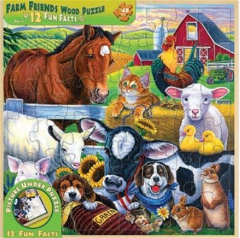 Farm Friends Wood Fun Facts Puzzle 48pc/Product Detail/Education and Kids