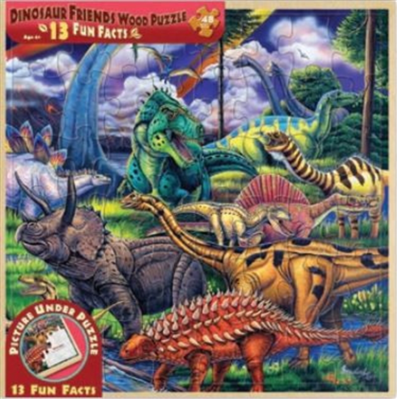 Dinosaur Friends Wood Fun Facts Puzzle 48pc/Product Detail/Education and Kids