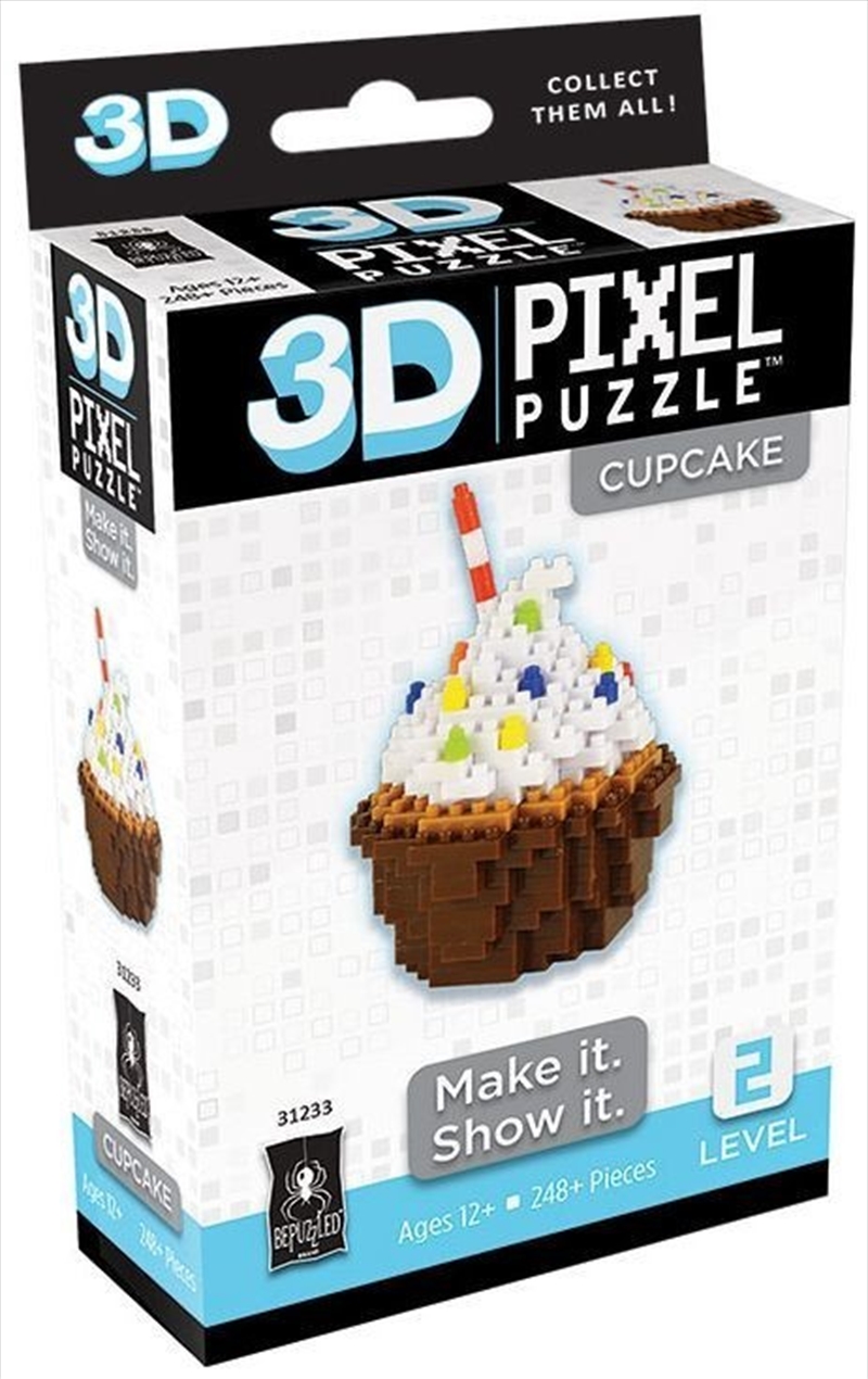 3D Pixel Puzzle Mini - Cupcake/Product Detail/Jigsaw Puzzles