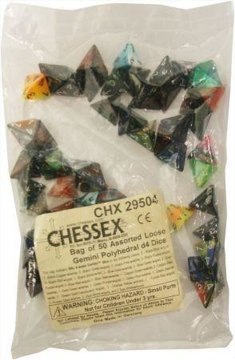 Buy BULK D4 Dice Assorted Loose Gemini Polyhedral (50 Dice in Bag