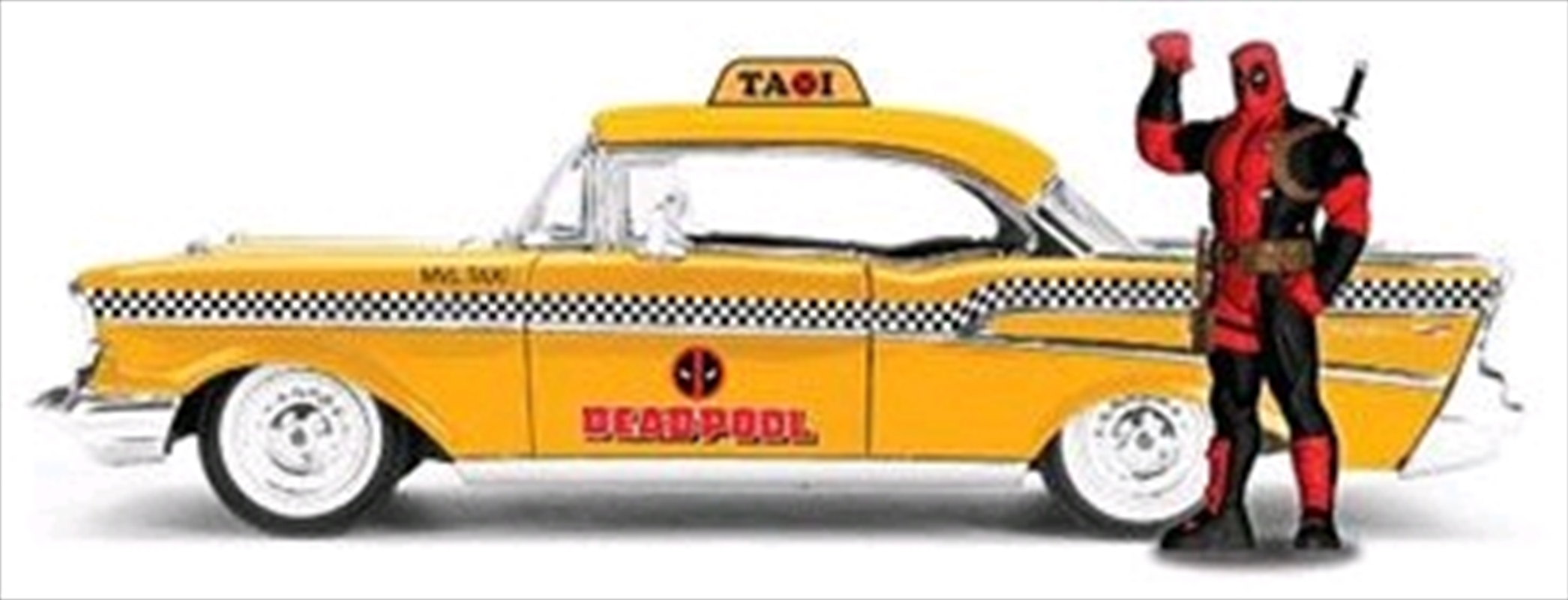 Deadpool - Chevy Yellow Taxi 1:24 Scale Hollywood Rides Diecast Vehicle | Merchandise