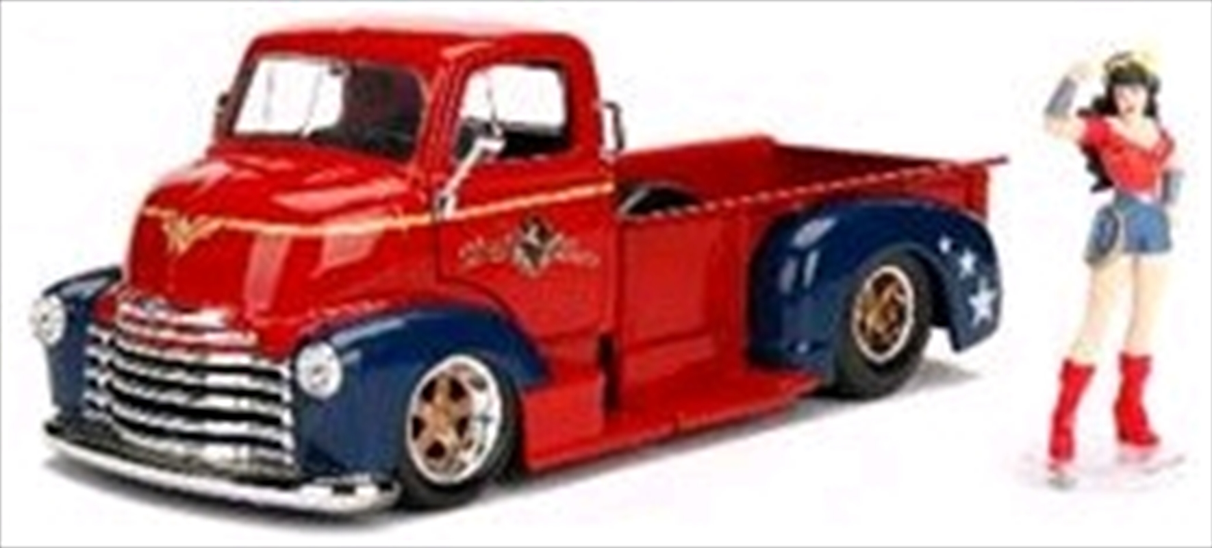 DC Bombshells - Wonder Woman Chevy Pickup 1:24 Scale Hollywood Rides Diecast Vehicle | Merchandise