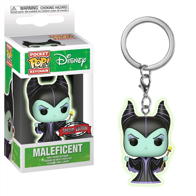 Sleeping Beauty - Maleficent Glow US Exclusive Pocket Pop! Keychain [RS]/Product Detail/Movies