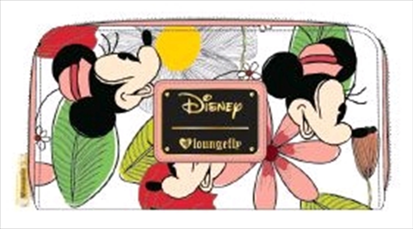 Loungefly - Mickey Mouse - Minnie Flower Print Zip-Arnd Wallet/Product Detail/Wallets