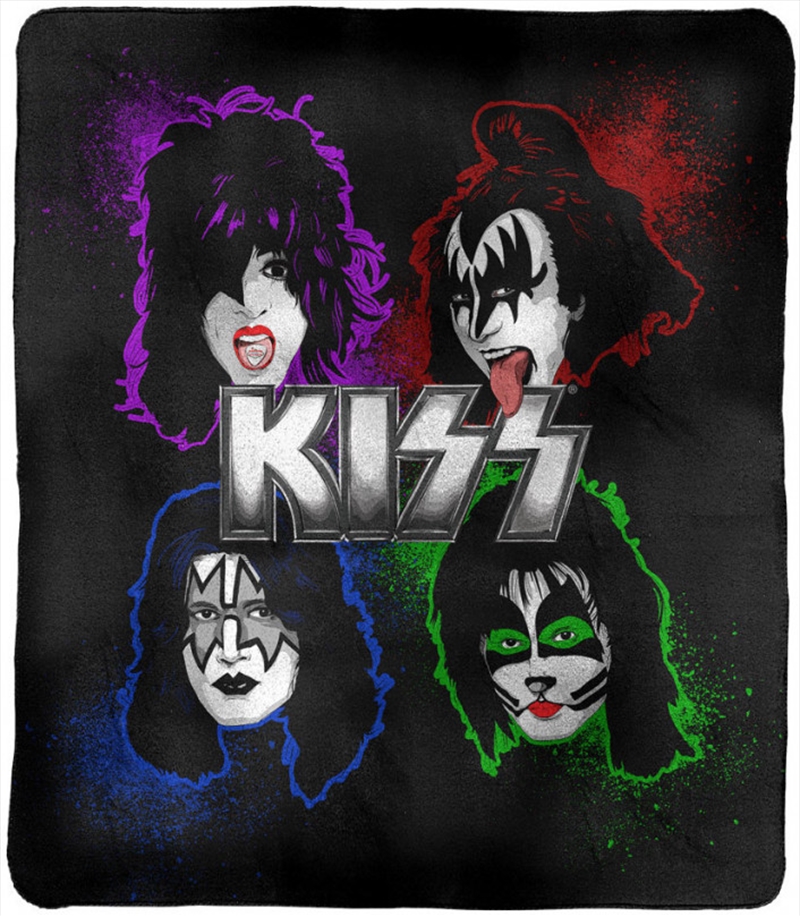 KISS Band Faces Throw Rug | Merchandise