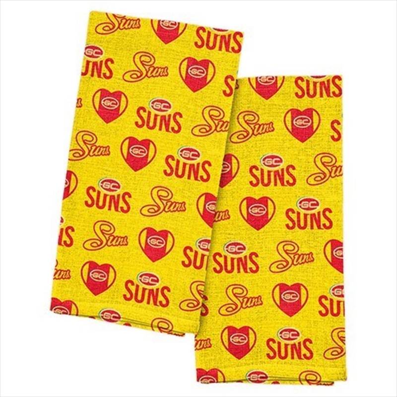 Gold Coast Suns Tea Towel 2 Pack/Product Detail/Kitchenware