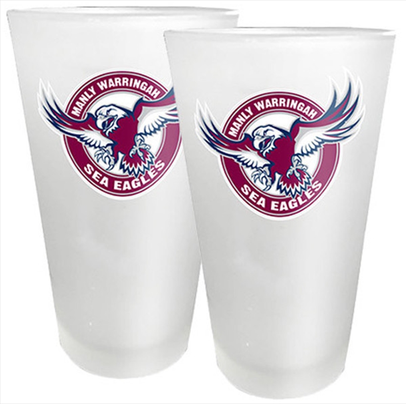 NRL Conical Glasses Set of 2 Manly Warringah Sea Eagles/Product Detail/Glasses, Tumblers & Cups
