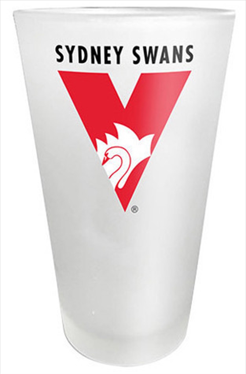AFL Frosted Glass Sydney Swans/Product Detail/Glasses, Tumblers & Cups