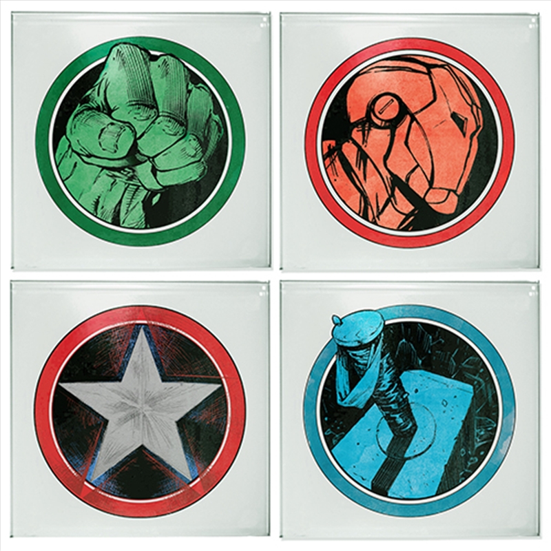 Hulk, Iron Man, Thor & Captain America Designs Glass Coasters Set/Product Detail/Novelty