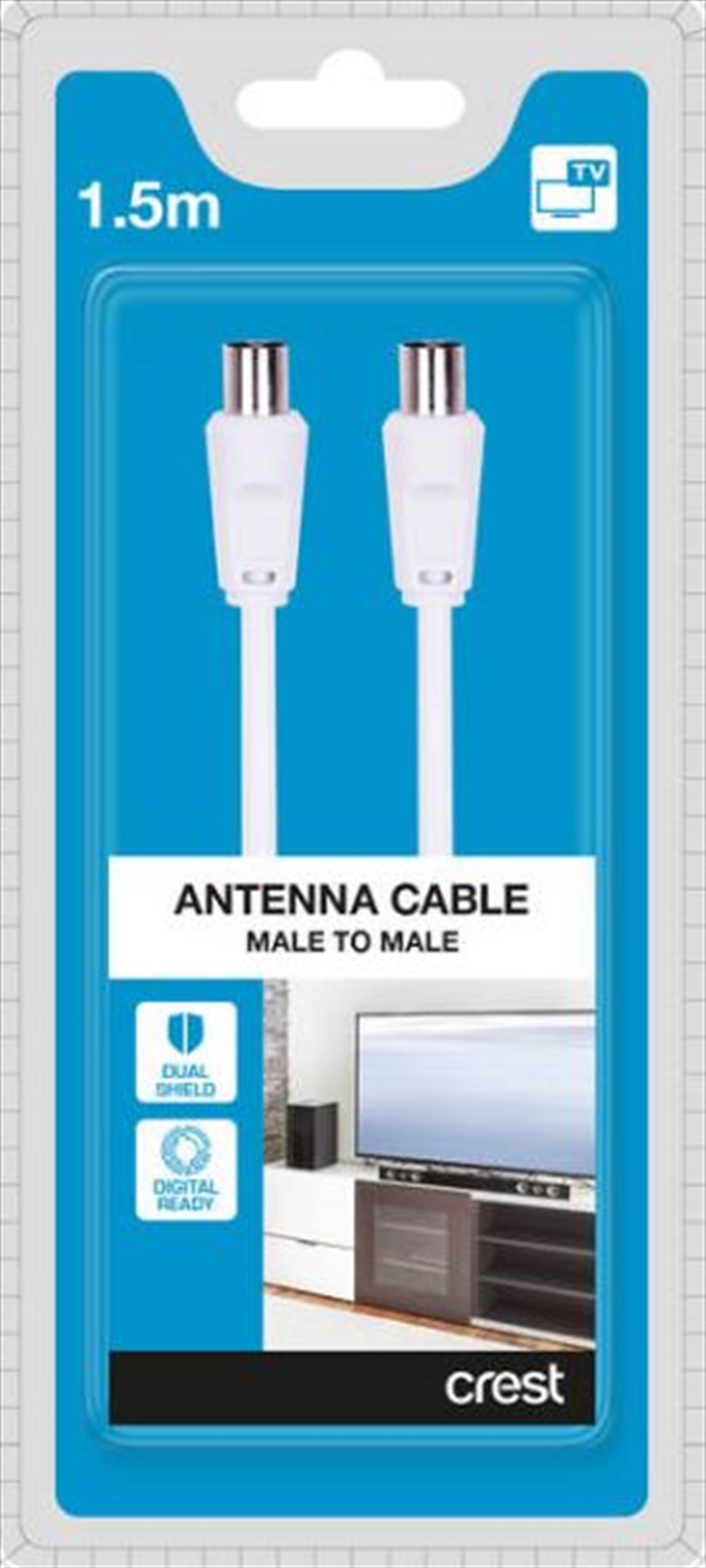 Dual Shield Male to Male TV Antenna Cable - 1.5M White/Product Detail/Cables