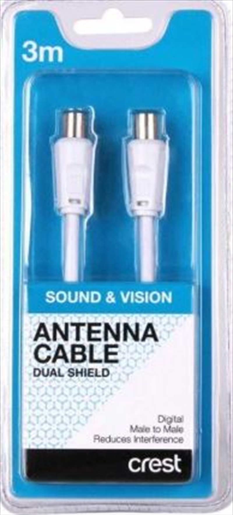 Dual Shield Male to Male TV Antenna Cable - 3M White/Product Detail/Cables