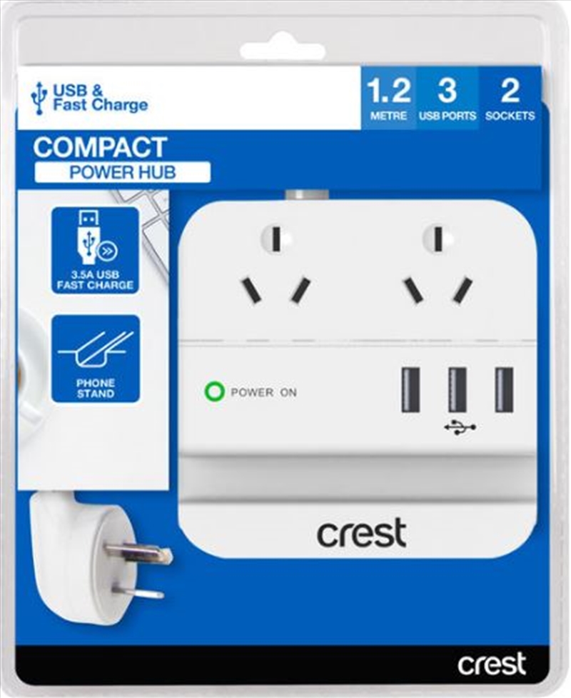 Crest Desktop Power Hub - 2 Socket / 3 USB 3.5A / Phone Stand/Product Detail/Power Adaptors