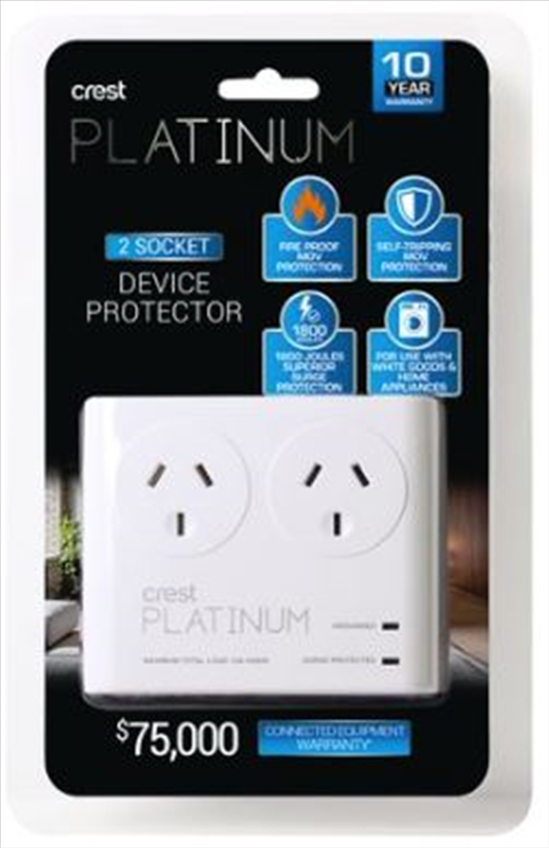 Crest Platinum Surge Protector - 2 Socket/Product Detail/Power Adaptors
