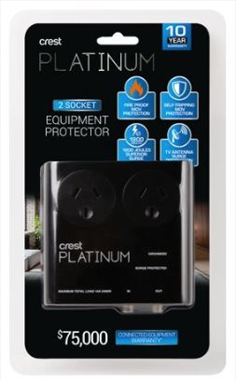 Buy Crest Platinum Surge Protector 2 Sockets with TV Antenna