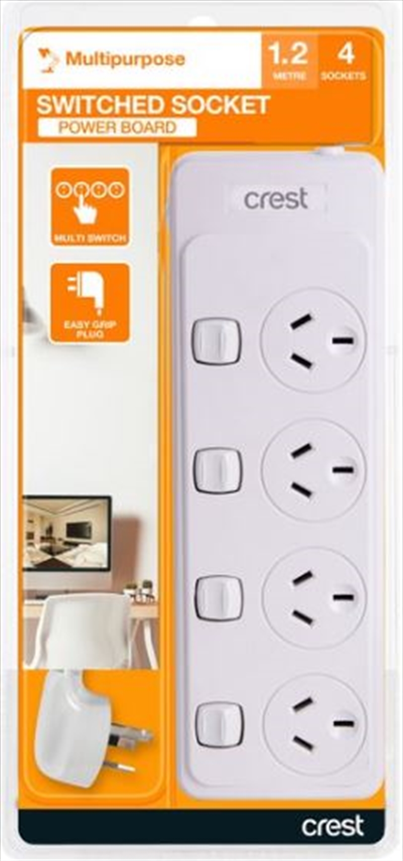 Crest 4 Outlet / 4 Switch Overload Power Board/Product Detail/Power Adaptors