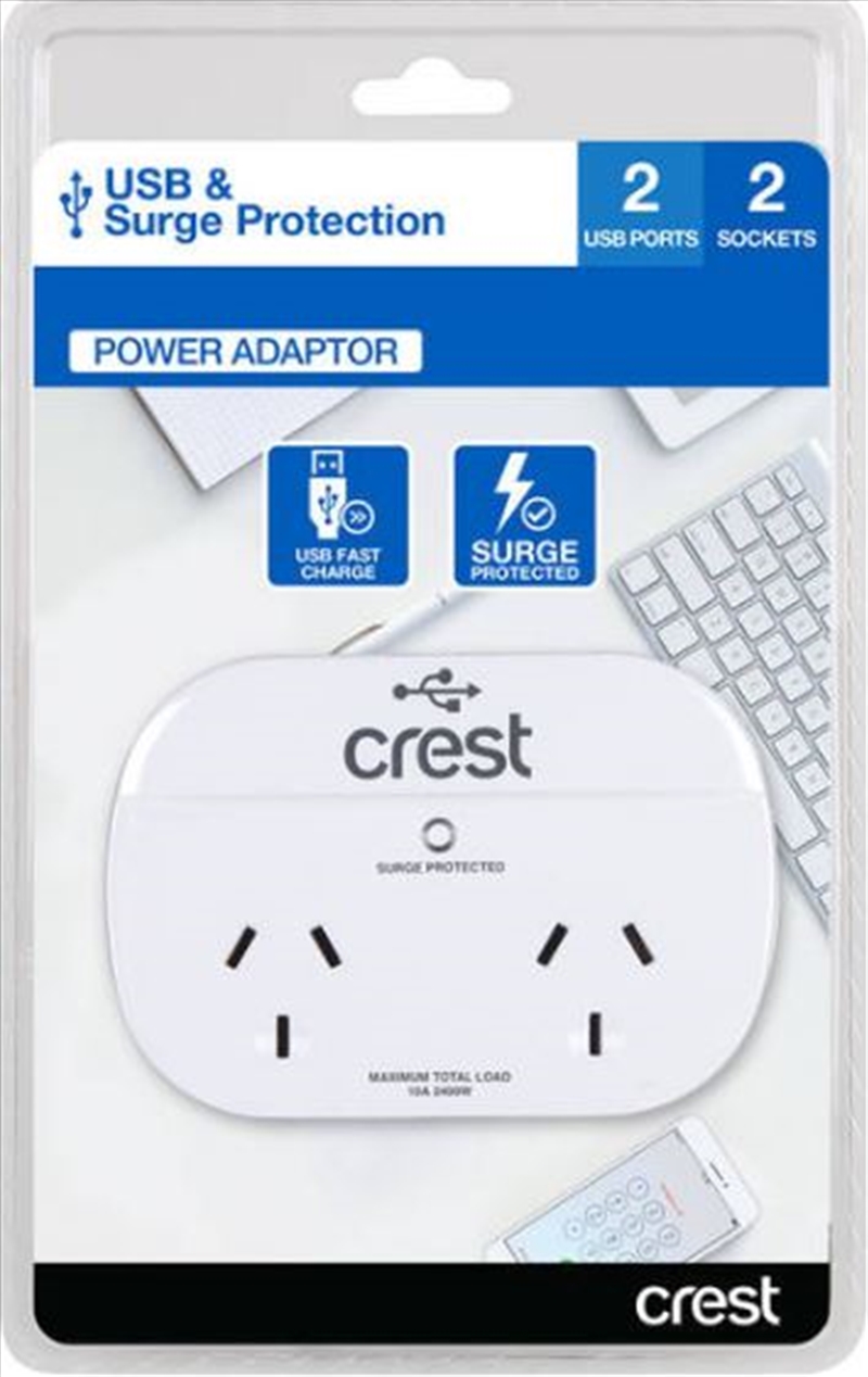 Crest USB Power Adaptor 2 Sockets / 2 Ports/Product Detail/Power Adaptors