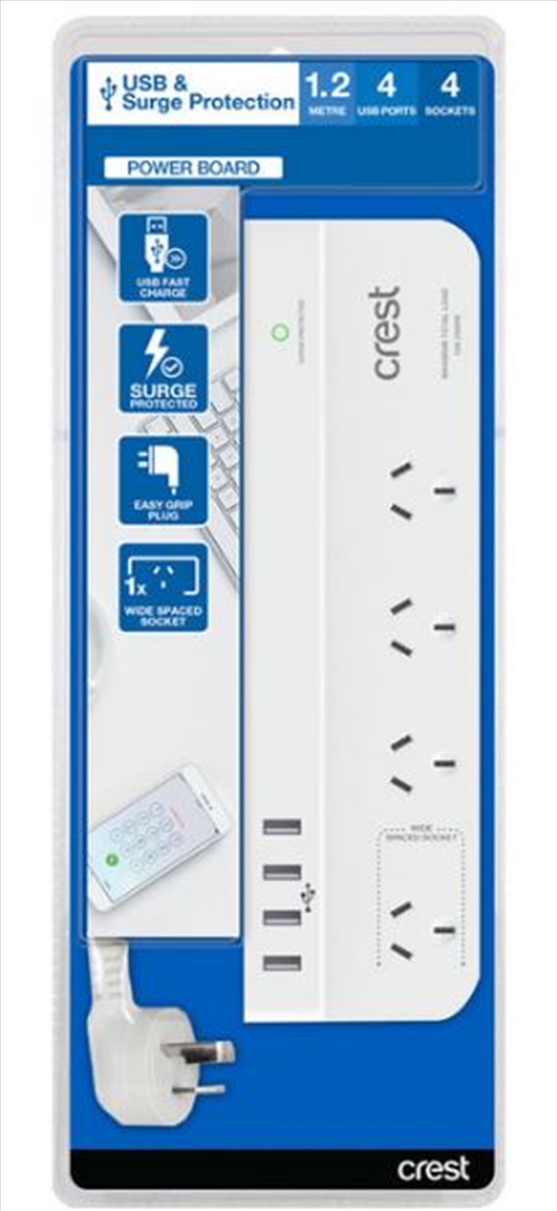 Crest Desktop 4 Outlet / 4 Usb 3.5A Power Board/Product Detail/Power Adaptors