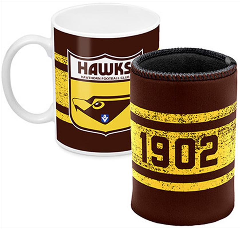 AFL Coffee Mug and Can Cooler Hawthorn Hawks/Product Detail/Coolers & Accessories