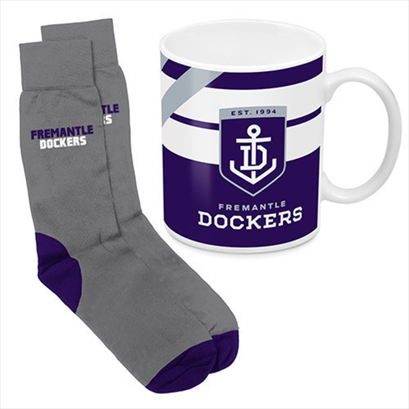 AFL Coffee Mug and Sock Gift Pack Fremantle Dockers/Product Detail/Mugs