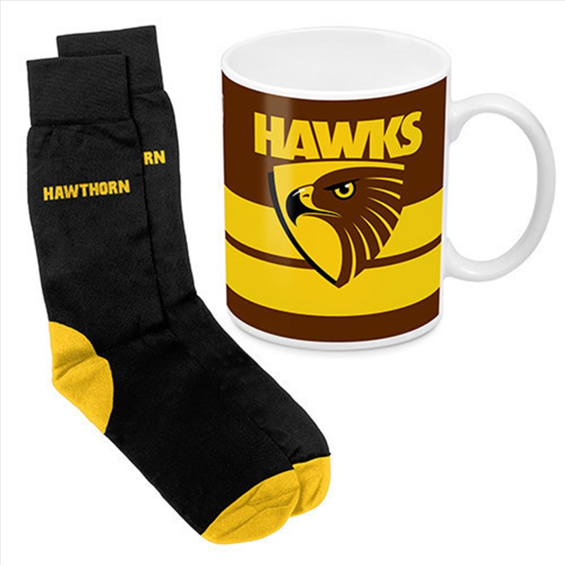 AFL Coffee Mug and Sock Gift Pack Hawthorn Hawks/Product Detail/Mugs