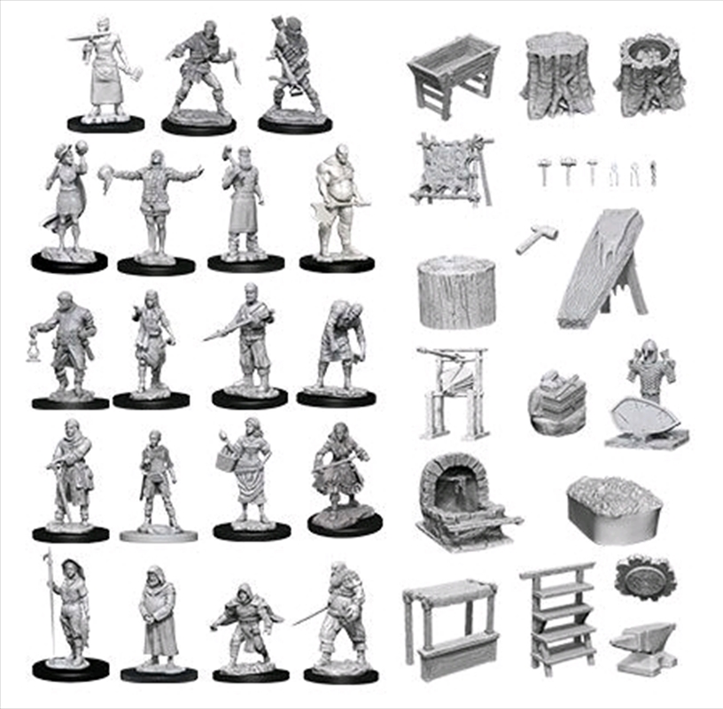 Wizkids - Unpainted Townspeople & Accessories/Product Detail/Games Accessories