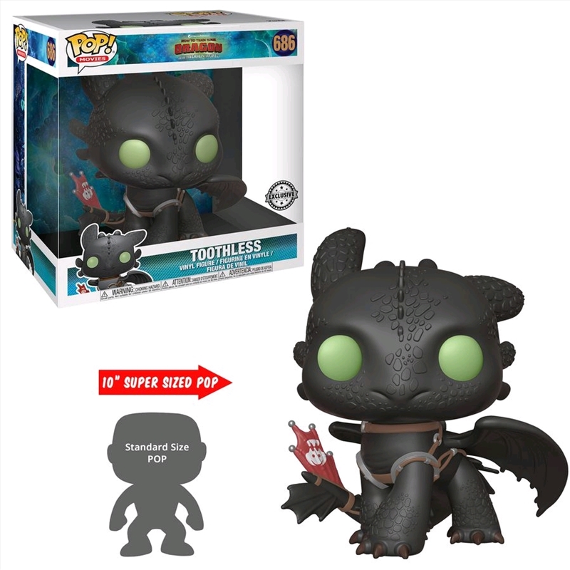 How to Train Your Dragon 3: The Hidden World - Toothless 10" US Exclusive Pop! Vinyl [RS]/Product Detail/Movies