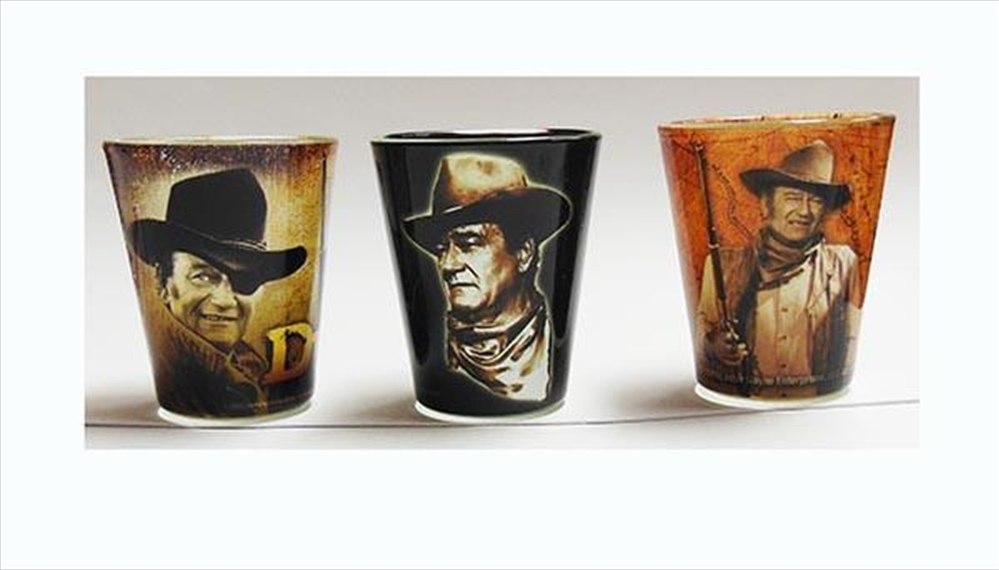 John Wayne 3 Pce Shot Glasses/Product Detail/Flasks & Shot Glasses