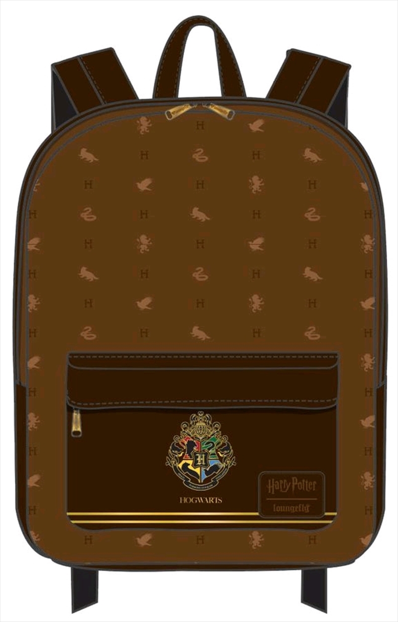 Loungefly - Harry Potter - Hogwarts Logo Brown Backpack/Product Detail/Bags