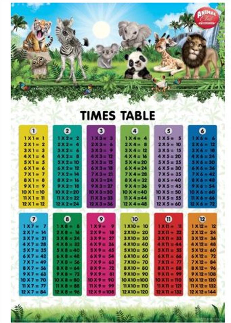 Animal Club - Times Tables Poster | Merchandise
