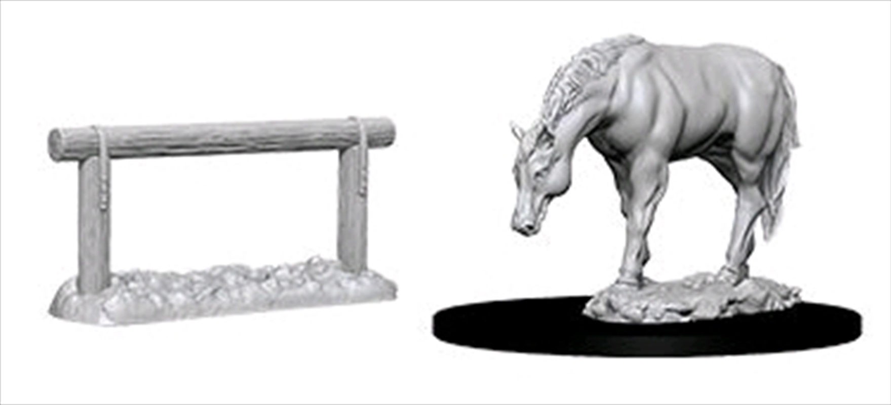 Wizkids - Deep Cuts Unpainted Miniatures: Horse & Hitch/Product Detail/RPG Games