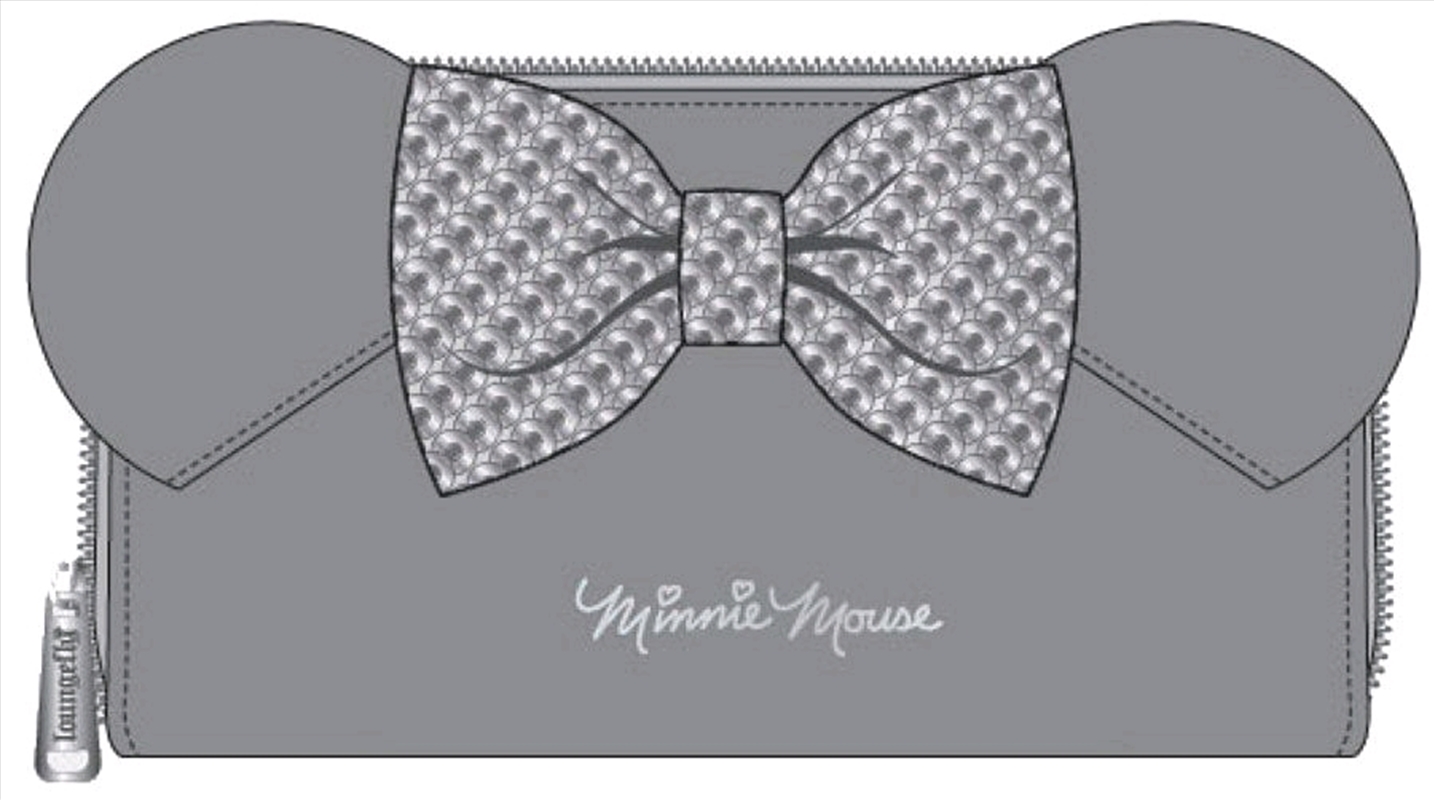 Loungefly - Mickey Mouse - Minnie Grey with Bow Zip Wallet/Product Detail/Wallets