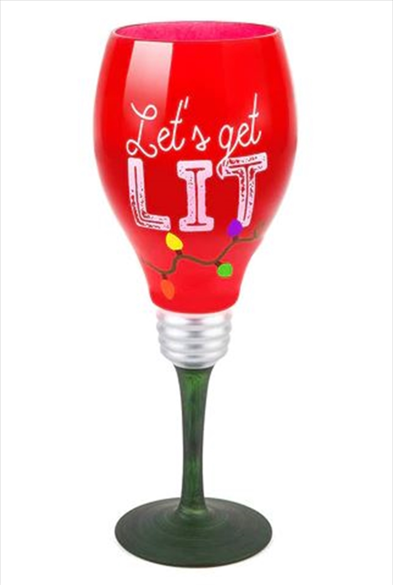 Lets Get Lit Holiday Wine Glas/Product Detail/Wine