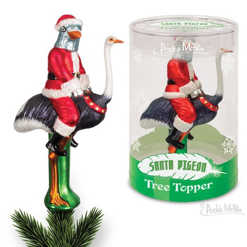 Santa Pigeon Tree Topper - Archie McPhee/Product Detail/Decor