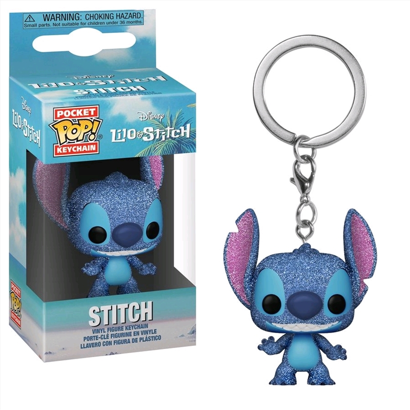 Lilo & Stitch - Stitch Diamond Glitter US Exclusive Pocket Pop! Keychain [RS]/Product Detail/Movies