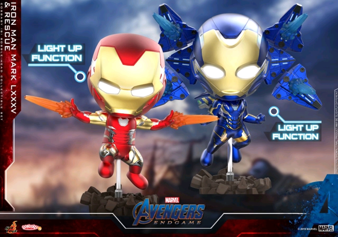 Avengers 4: Endgame - Iron Man Mark LXXXV & Rescue Light Up Cosbaby Set | Merchandise