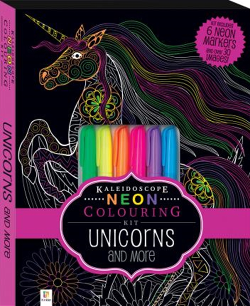 Kaleidoscope Neon Colouring Kit: Unicorns and More/Product Detail/Kids Colouring