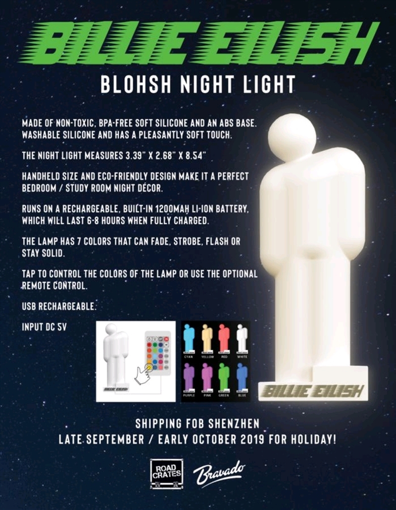 Billie Eilish - Blohsh Night Light/Product Detail/Table Lamps