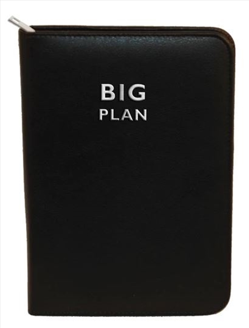 Big Plan Black Silver Lettering Zip Portfolio Folder with Pad/Product Detail/Notebooks & Journals