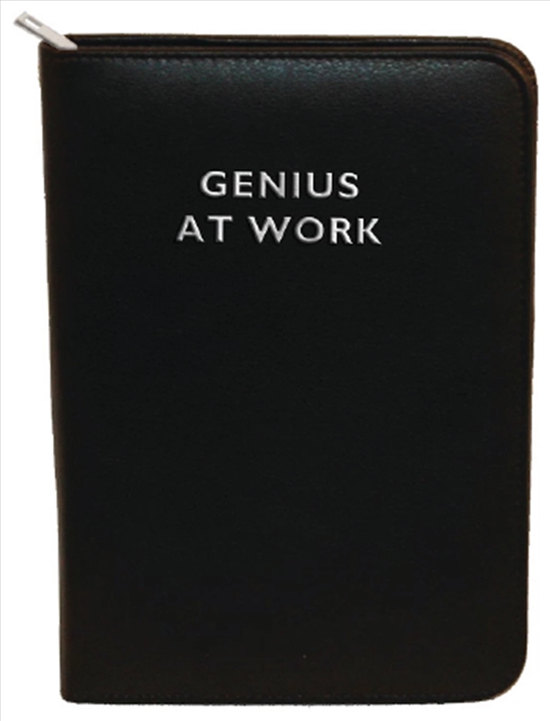 Gents Take Note Black Silver Lettering Zip Portfolio Folder with Pad/Product Detail/Notebooks & Journals