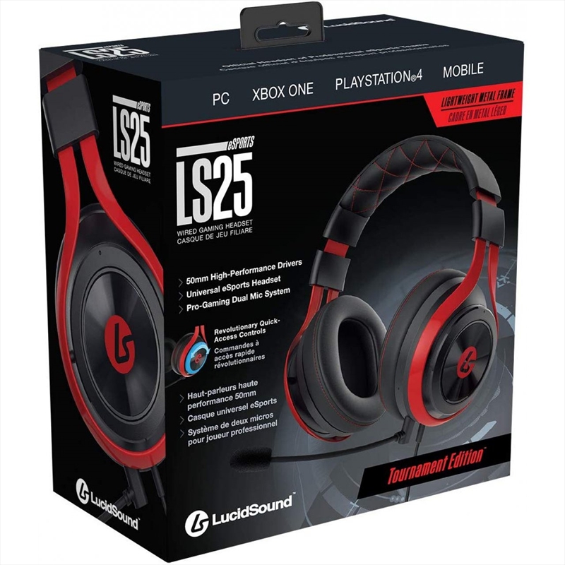 Lucidsound Ls25 Esports Wired Red/Blk Gaming Headphones/Product Detail/Gaming Headphones & Headsets
