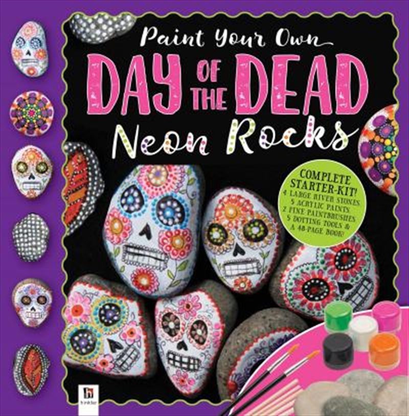 Day of the Dead Neon Painted Rocks (tuck box)/Product Detail/Arts & Crafts Supplies