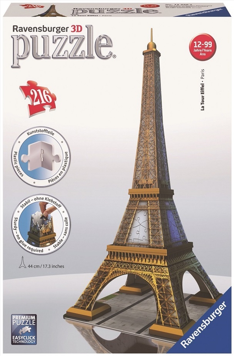 Ravensburger - 216 Piece Eiffel Tower 3D Jigsaw Puzzle/Product Detail/Jigsaw Puzzles