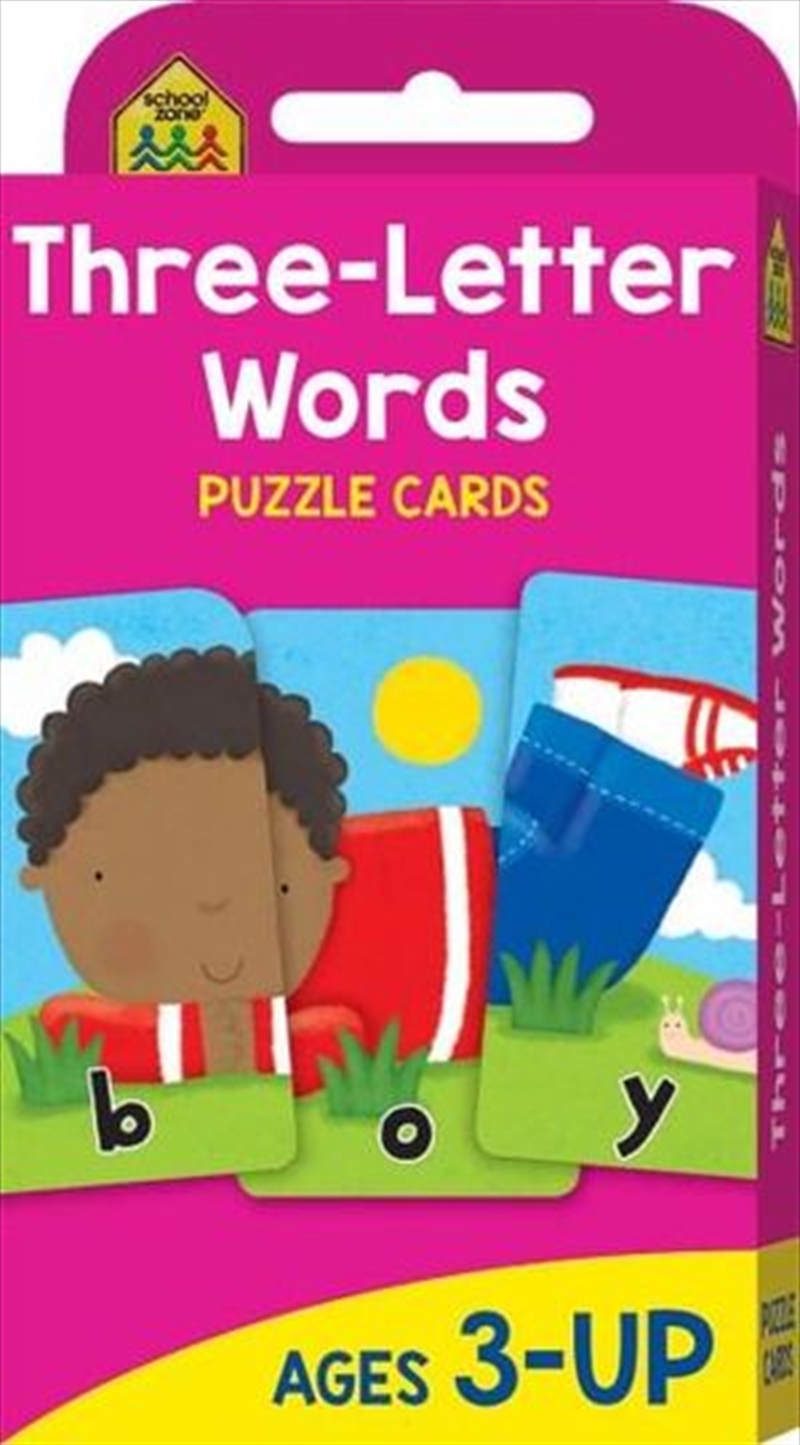 Three-letter Words : School Zone Puzzle Cards | Games