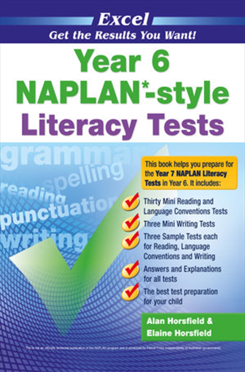 Excel NAPLAN*-style Literacy Tests Year 6 | Paperback Book