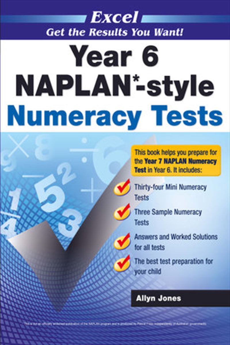 Excel NAPLAN*-style Numeracy Tests Year 6 | Paperback Book