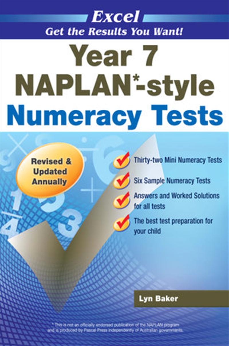 Excel NAPLAN*-style Numeracy Tests Year 7/Product Detail/Reading