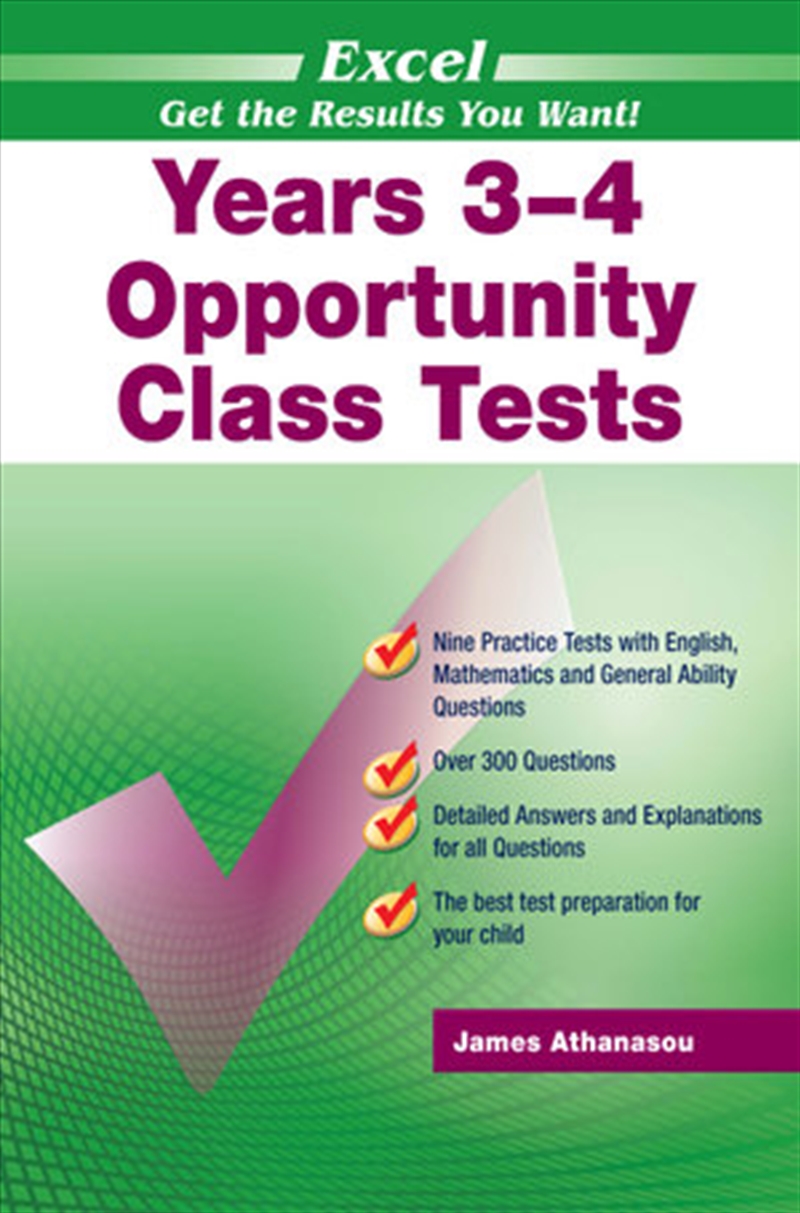 Excel Opportunity Class Tests Years 3-4/Product Detail/Reading